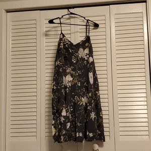 Womens dark gray floral dress